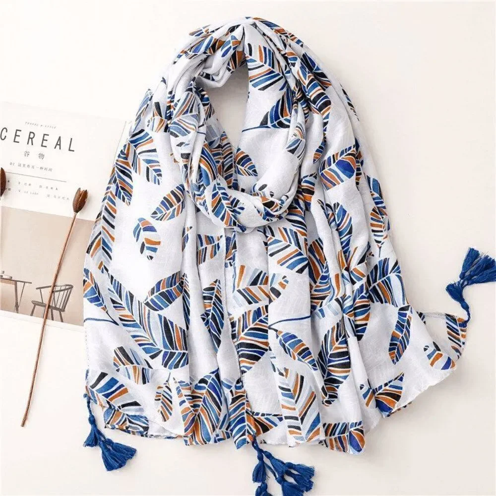 Ladies Blue Feather Scarf